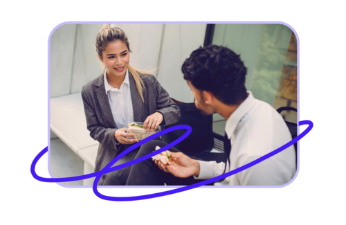 Colleagues walking outdoors during a break, illustration for the article on the Movember walking challenge