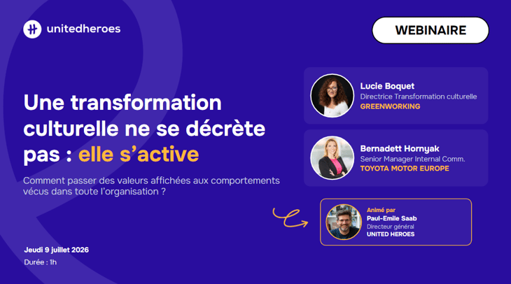Webinaire United Heroes : une transformation culturelle ne se décrète pas, elle s'active, avec Greenworking et Toyota Motor Europe