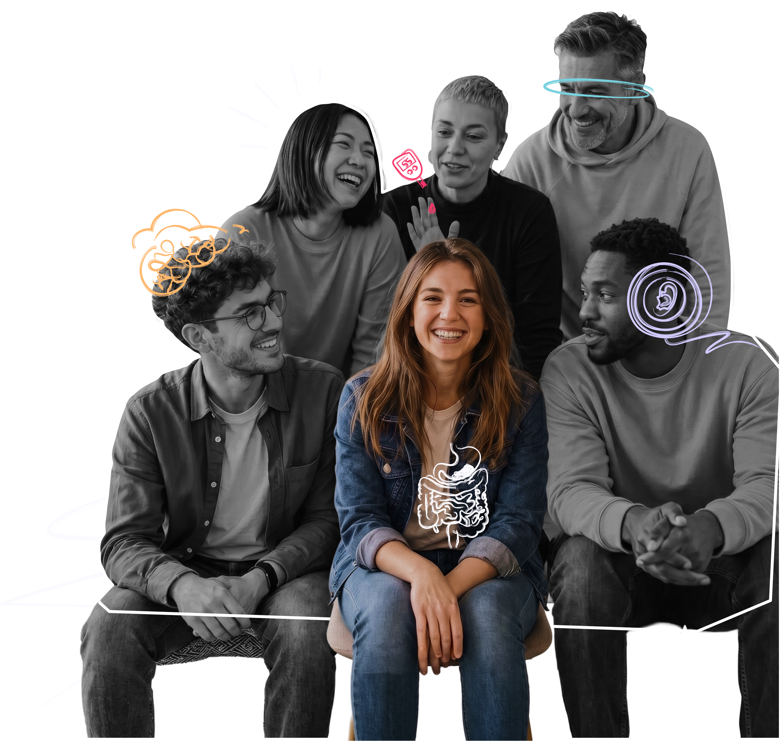 Collaborateurs souriants illustrant la diversite des handicaps invisibles
