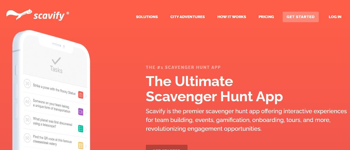 Website preview of Scavify