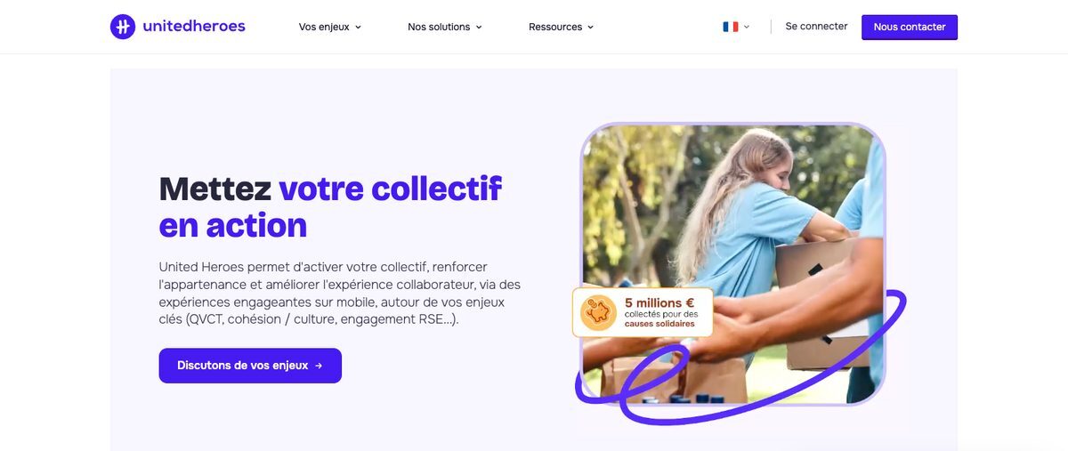 Aperçu du site de United Heroes