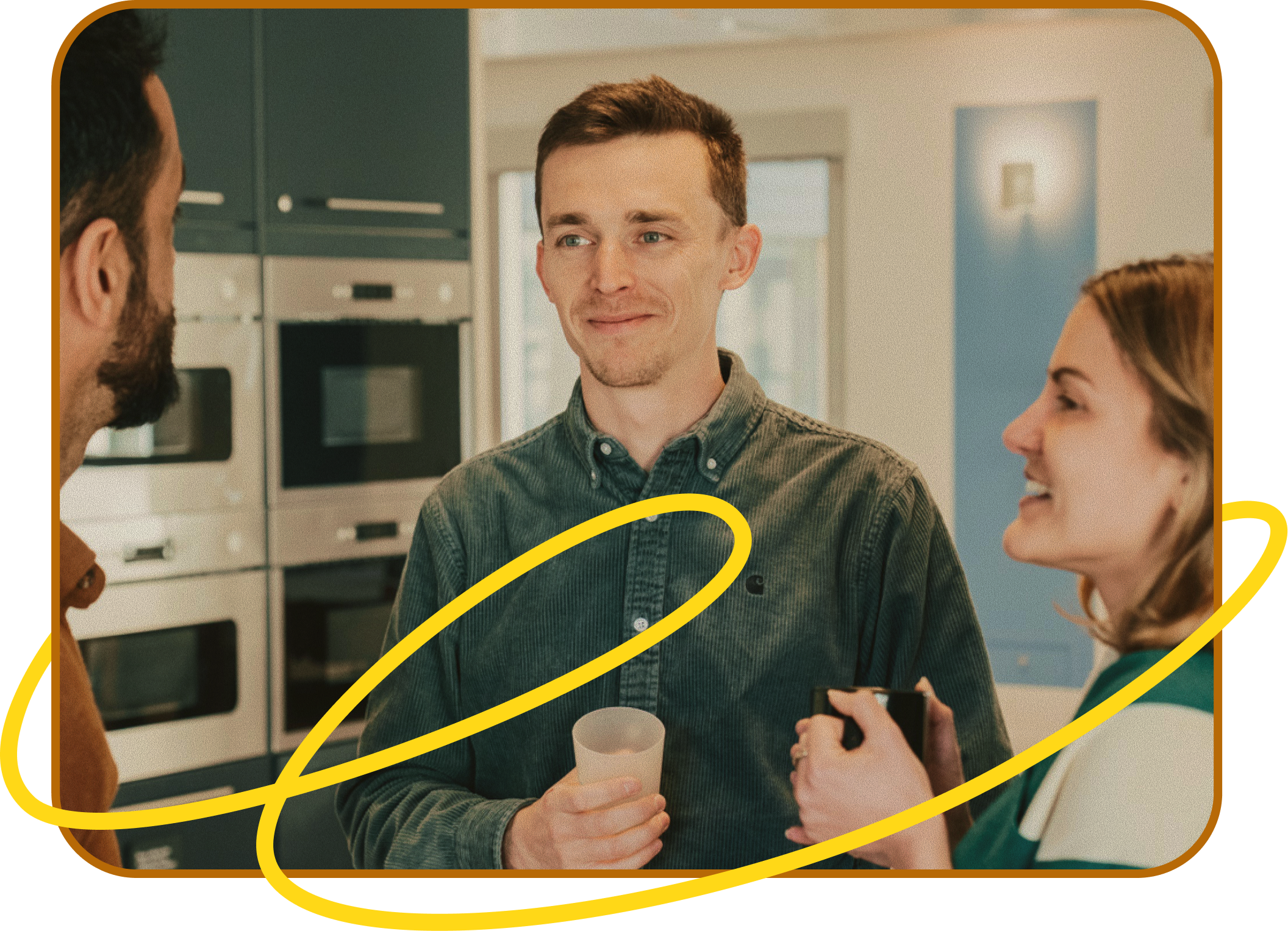 Employees laughing together at the office