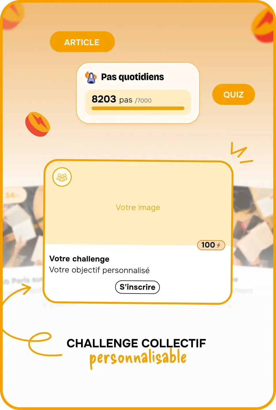 Un challenge collectif personnalisable dans l'application United Heroes