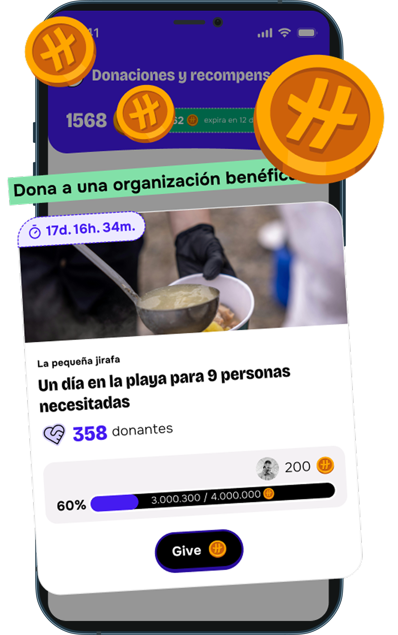 App United Heroes: bote solidario y donaciones a una asociación